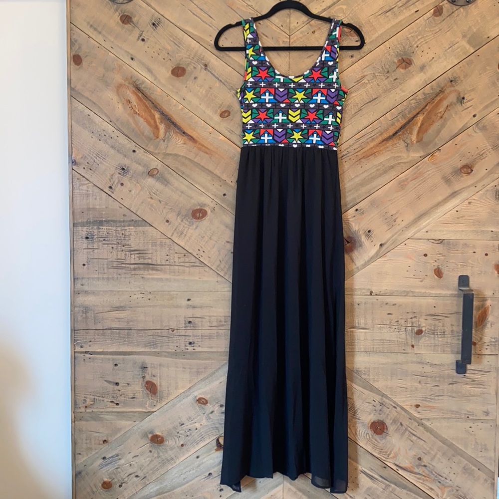 Divided Maxi Dress with Mini Skirt sz 4